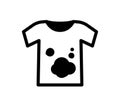 Dirty shirt icon, line color vector illustration
