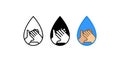 Washing hands icon, line color vector illustration