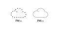 Air Pollution icon, PM2,5 and PM10 icon, line color vector illustration