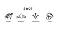 SWOT Icon  , line color vector illustration Royalty Free Stock Photo