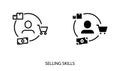 Selling skills icons , vector line color  illustration Royalty Free Stock Photo