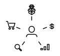 Consumer behaviour icon , vector illustration