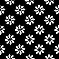 Basic color black and white with flower motif seamless pattern Royalty Free Stock Photo