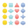 Basic colorful geometrical shapes web buttons set Royalty Free Stock Photo