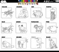 Basic colors with animal characters set coloring book page Royalty Free Stock Photo