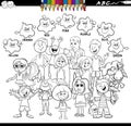 Basic colors coloring book with children