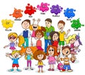 Basic colors educational worksheet with children