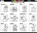 Basic colors set for coloring with monsters