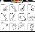 Basic colors set for coloring with objects Royalty Free Stock Photo