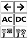 Basic connectors for charging electric vehicles. Ac Dc plugs and sockets.