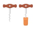 Basic corkscrew flat vector illustrations set