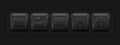 Basic 3d Icons. App Black Set Royalty Free Stock Photo