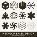 Basic design collection: hexagon based elments Royalty Free Stock Photo