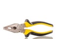 Single combination pliers, macro, isolated on white background. Royalty Free Stock Photo