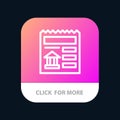 Basic, Document, Ui, Bank Mobile App Button. Android and IOS Line Version Royalty Free Stock Photo