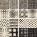 Basic Doodle Seamless Pattern Set No.7 in black and white Royalty Free Stock Photo