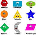Basic educational Shapes with funny emotions