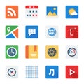 Basic Flat icon set for Web and Mobile Application Royalty Free Stock Photo