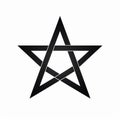 Basic Flat Pentagram: Clean Minimalist Lines On White Background