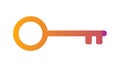 Basic Flat Style Key Icon in Orange, vector design Generative AI Royalty Free Stock Photo