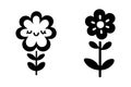 Basic Flower Silhouette Clean Vector Art