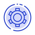 Basic, Gear, Setting, Ui Blue Dotted Line Line Icon Royalty Free Stock Photo