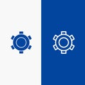 Basic, Gear, Setting, Ui Line and Glyph Solid icon Blue banner Line and Glyph Solid icon Blue banner Royalty Free Stock Photo