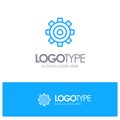 Basic, General, Job, Setting, Universal Blue outLine Logo with place for tagline