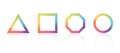Basic geometric shape with color rainbow spectrum
