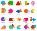 Basic geometric shapes for kids with animals Royalty Free Stock Photo