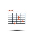 Am7, Basic Guitar Chord Chart Icon Vector Template Royalty Free Stock Photo
