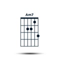 Am7, Basic Guitar Chord Chart Icon Vector Template Royalty Free Stock Photo