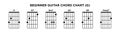Basic Guitar Chord Chart Icon Vector Template. G key guitar chord