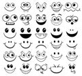 Basic Happy Cartoon Funny Faces Royalty Free Stock Photo