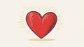 Simple 2D vector illustration of a clean heart shape, showcasing minimalist design with a modern, flat look