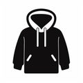 Minimalistic Hoodie Icon In Monochrome Black And White