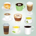 Basic Hot Drinks Set Royalty Free Stock Photo