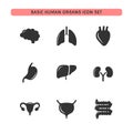 Basic human organs icon set Royalty Free Stock Photo