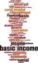 Basic income word cloud Royalty Free Stock Photo