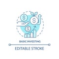 Basic investing turquoise concept icon