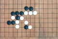 Basic joseki in conner on go game board