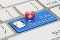 Basic Life Support key on keyboard, 3D
