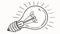 Basic Light Bulb Idea Sketch Illustration, vector design Generative AI Royalty Free Stock Photo