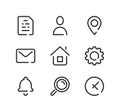 Basic line icons set. Modern linear symbols, simple outline elements collection. Vector line icons Royalty Free Stock Photo