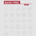 Basic line icons set Royalty Free Stock Photo