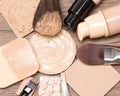 Basic makeup products for flawless complexion Royalty Free Stock Photo