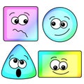 Basic Math Geometric Shapes face Royalty Free Stock Photo