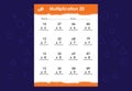 Basic math multiplication for kids. An educational worksheet for kids.