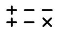 Basic Mathematical Operators, Plus Minus Multiply, vector design Generative AI Royalty Free Stock Photo