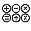 Basic mathematical symbols icon vector sign and symbol isolated